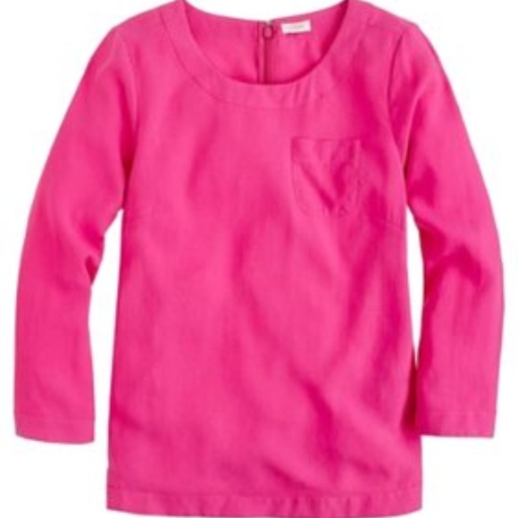J. Crew Tops - J. CREW | Pink High Low 100% Silk Blouse 10